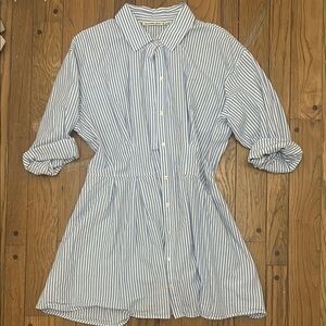 Abercrombie & Fitch Blue Striped Long Sleeve Dress